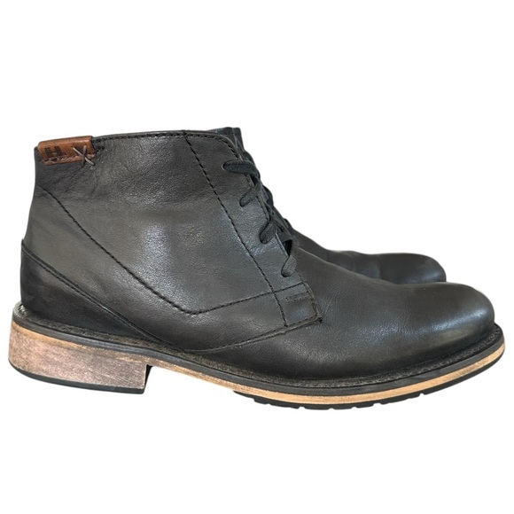 Harley Davidson Men's Round Toe Black Soft Leather Ankle Motorcycle Boots Size 9 - Picture 1 of 12